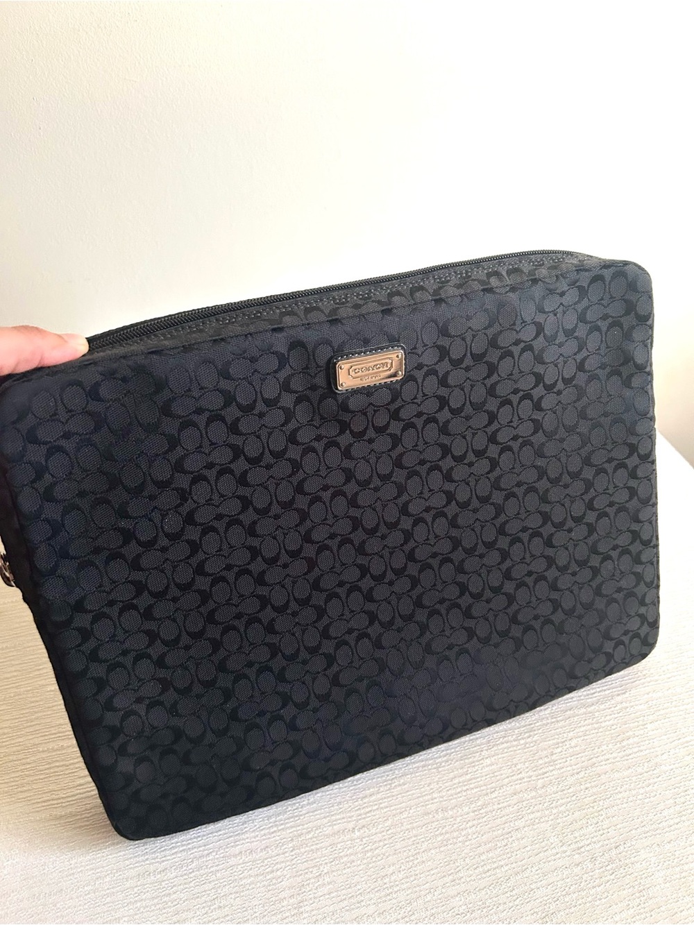 Coach Black Laptop Sleeve Signature Canvas